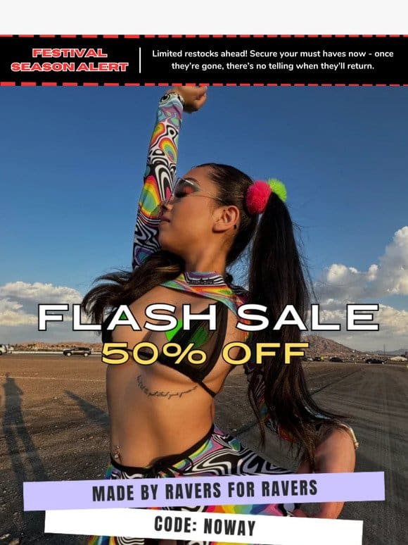 50% OFF FLASH SALE