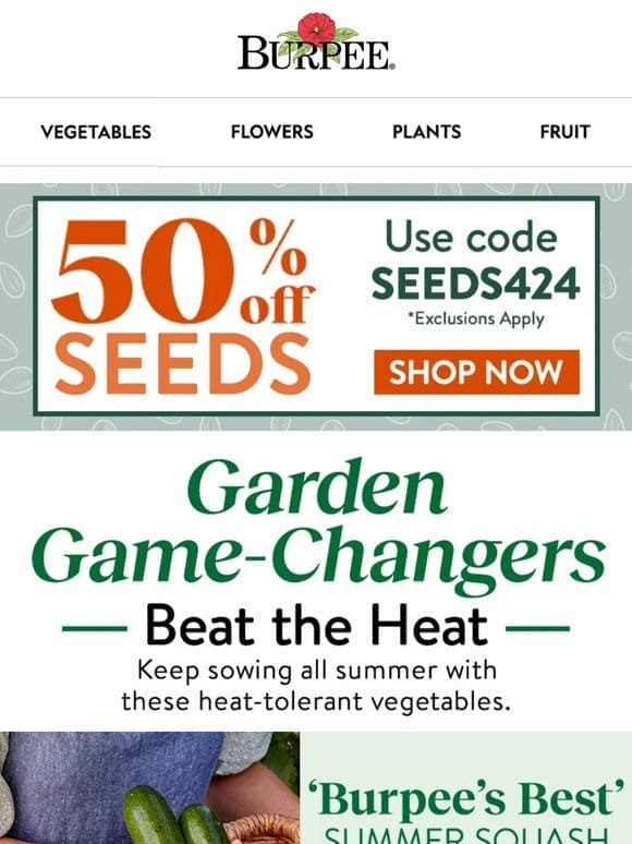 50% off seeds this weekend only ?