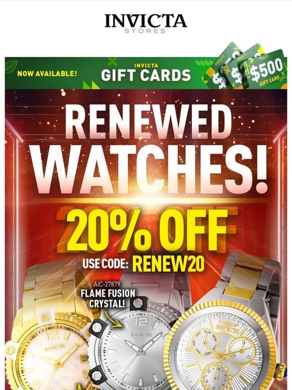 500+ Styles Added❗️20% OFF Renewed Watches