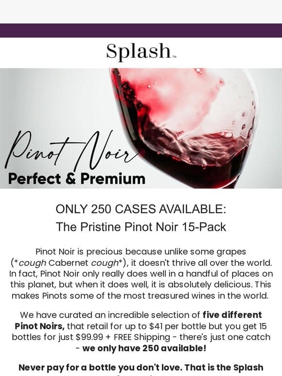 ALMOST SOLD OUT: Pristine Pinot Noir 15-Pack!
