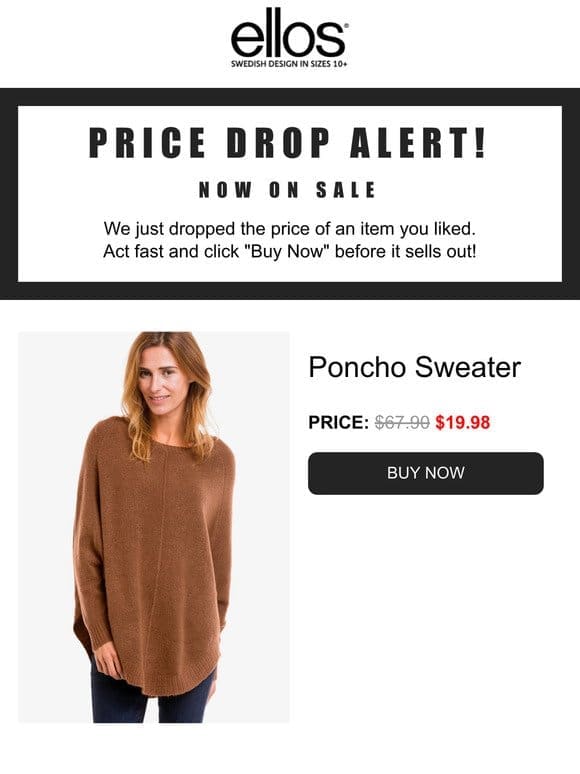 Act Fast! Now On SALE， Poncho Sweater You Loved