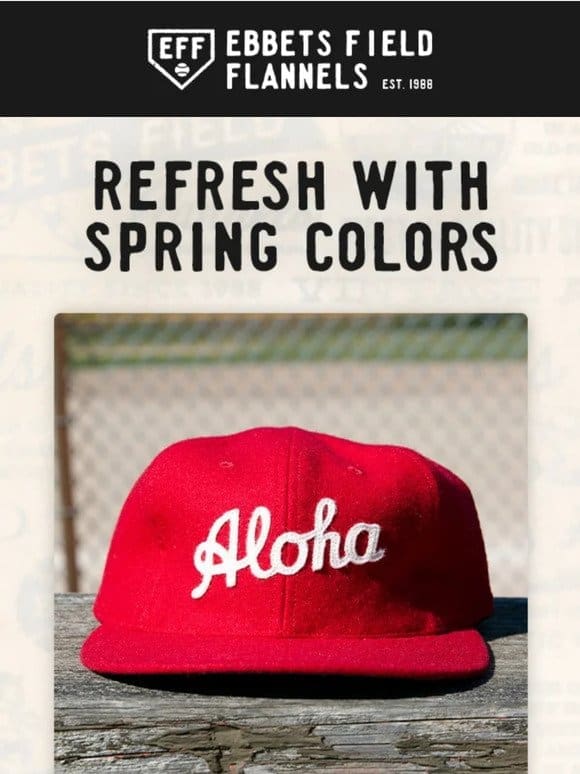 Add Ebbets Color to Your Spring Wardrobe!