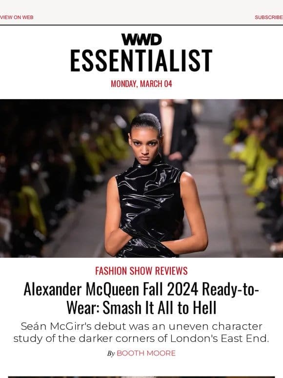 Alexander McQueen Fall 2024 Ready-to-Wear: Smash It All to Hell