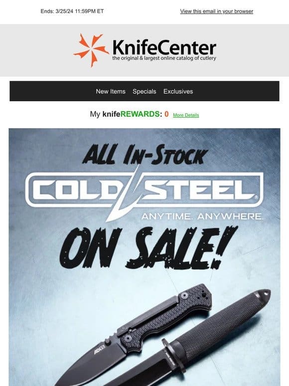 All In-Stock Cold Steel On Sale!