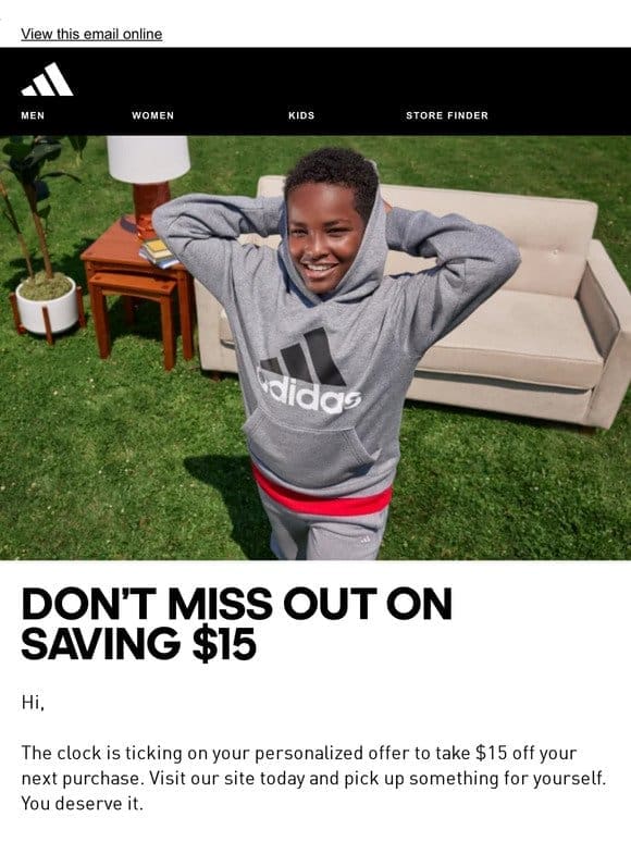 An email from adidas – there’s so much you can enjoy