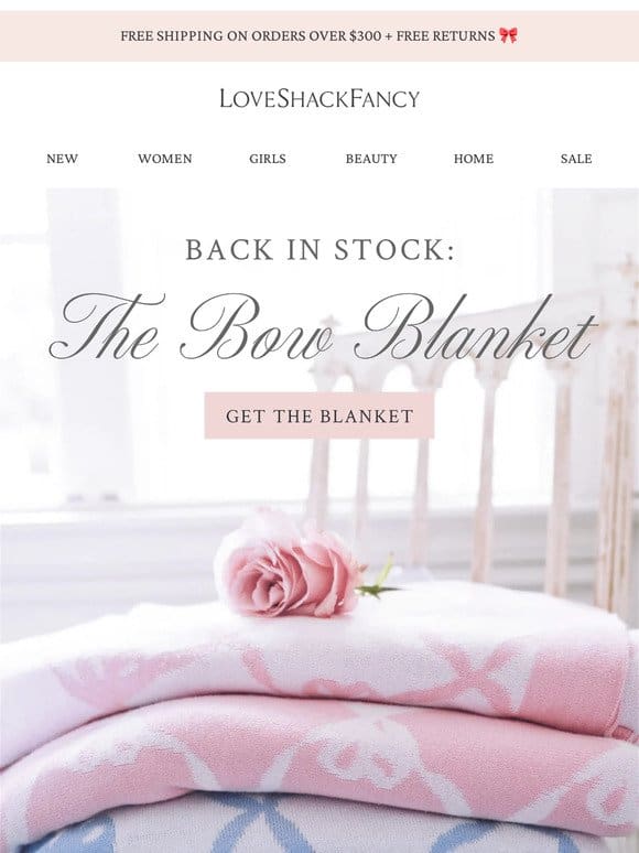 BACK IN STOCK: The Bow Blanket