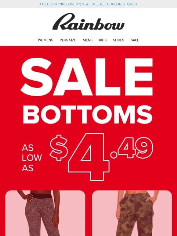 BOTTOMS up! ✨ ✨ Shop SALE as low as $4.49