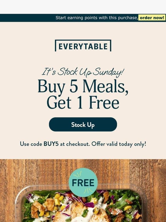 BUY 5， Get 1 Free