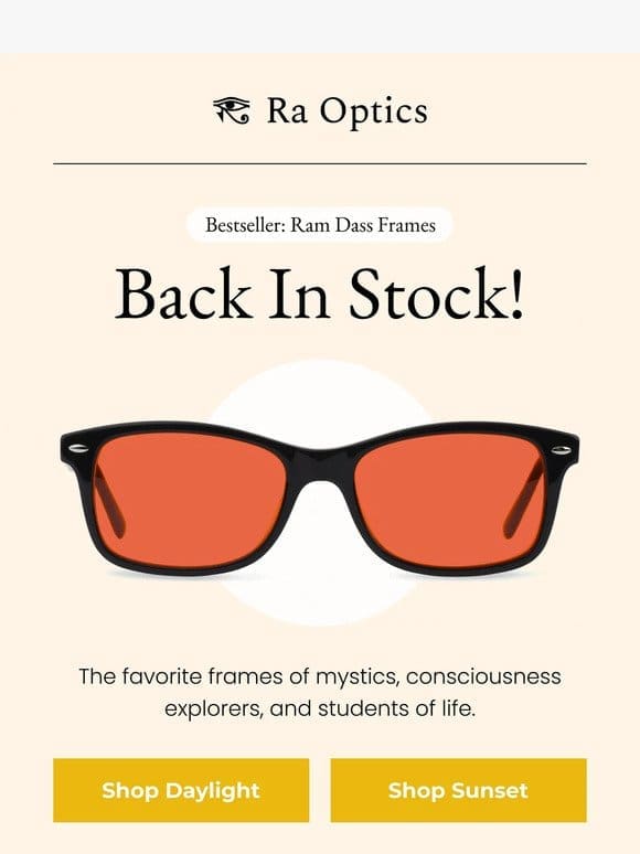 Back in Stock: Ram Dass Frames!