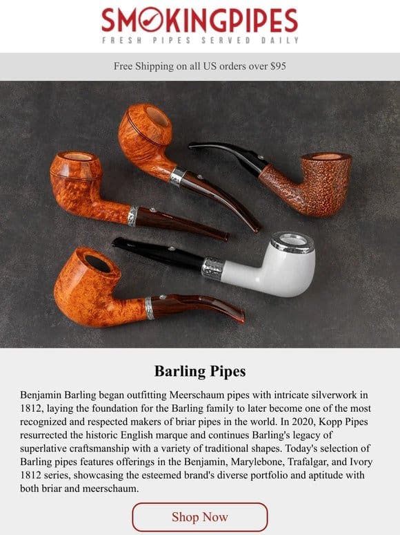 Barling Pipes | Traditional Shapes in Briar and Meerschaum