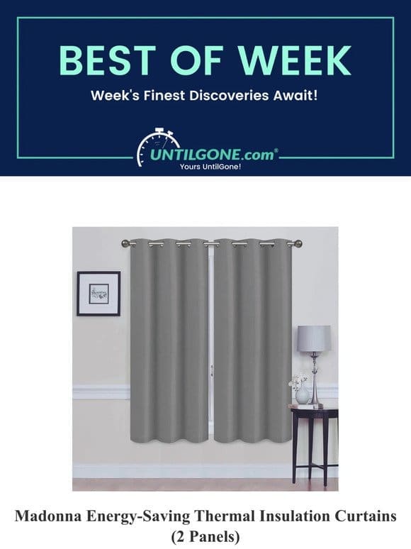 Best of the Week – 65% OFF Madonna Energy-Saving Thermal Insulation Curtains