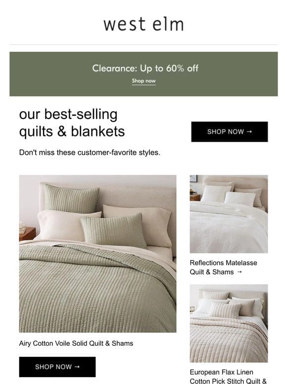 Best-selling quilts & blankets you need to see + up to 60% off clearance!