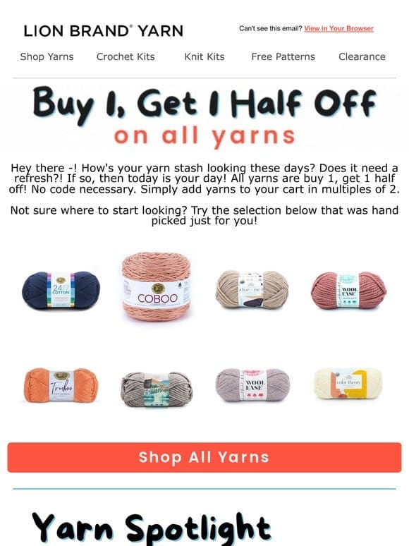 Buy 1， Get 1 Half Off >>