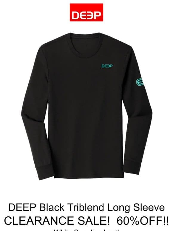 CLEARANCE SALE! DEEP Black Triblend Long Sleeve Sale!