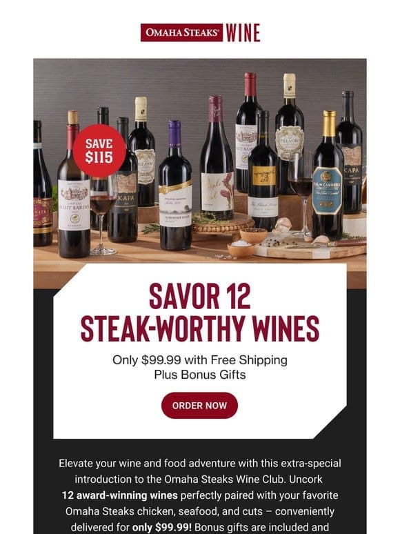 Carol， $115 Off 12 Steak-Worthy Wines