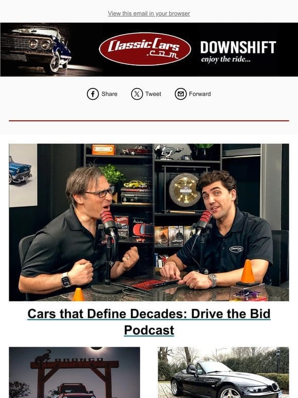 Cars that Define Decades: Drive the Bid Podcast