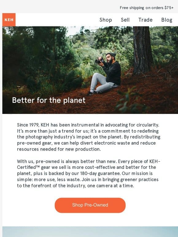 Celebrate Earth Month with pre-owned camera gear