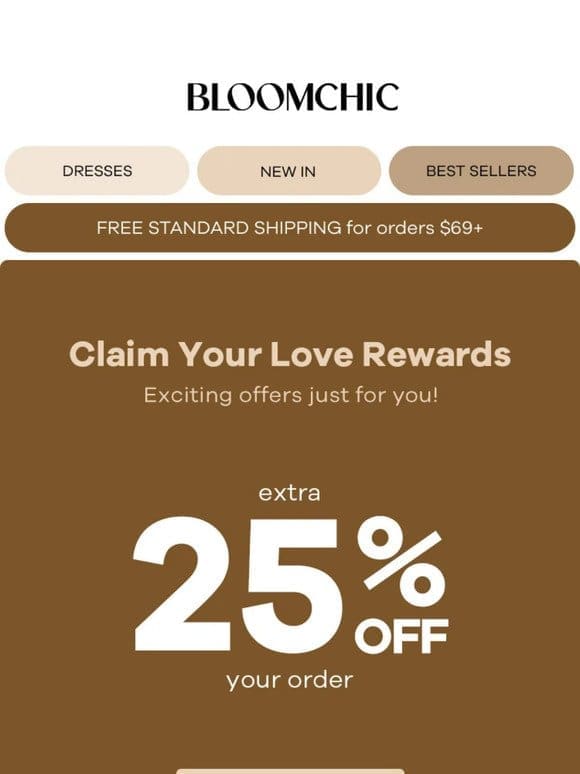 Claim Your Love Rewards: Extra 25% Off for New Users!