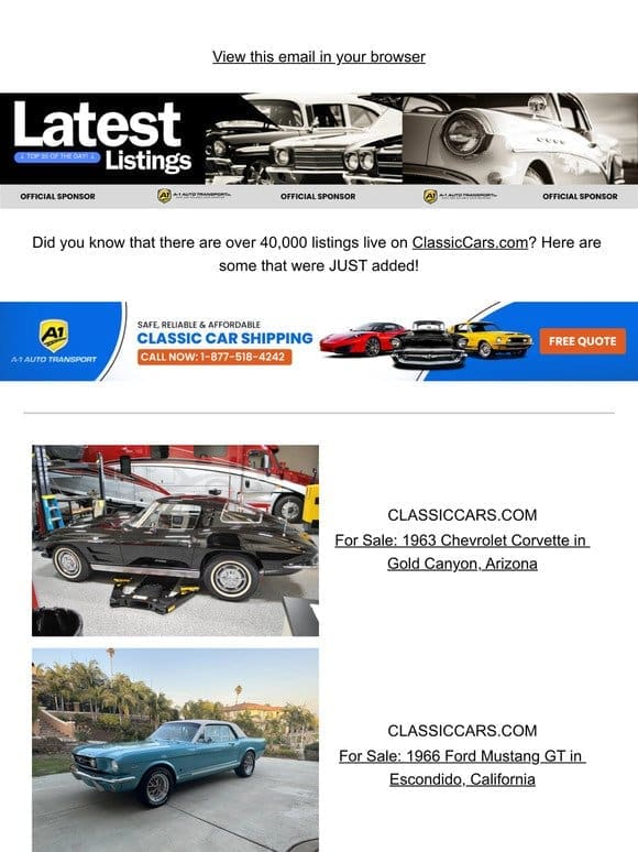 Coming in HOT on ClassicCars.com!