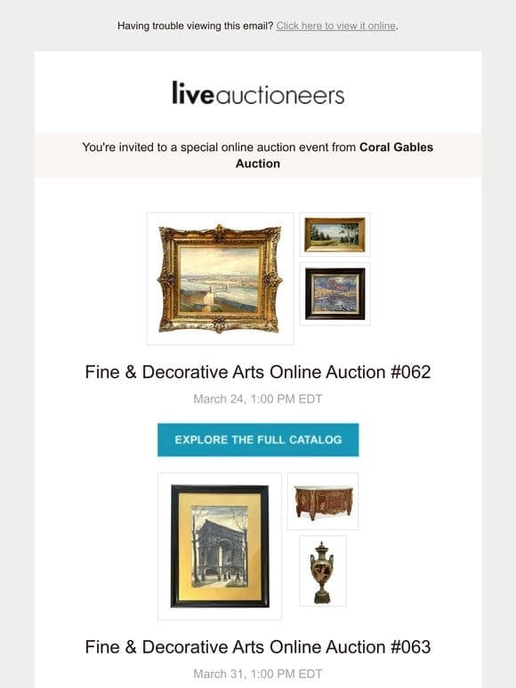 Coral Gables Auction | Fine & Decorative Arts Online Auctions