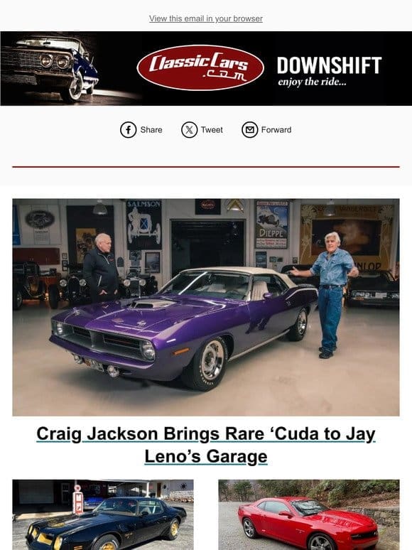 Craig Jackson Brings Rare ‘Cuda to Jay Leno’s Garage