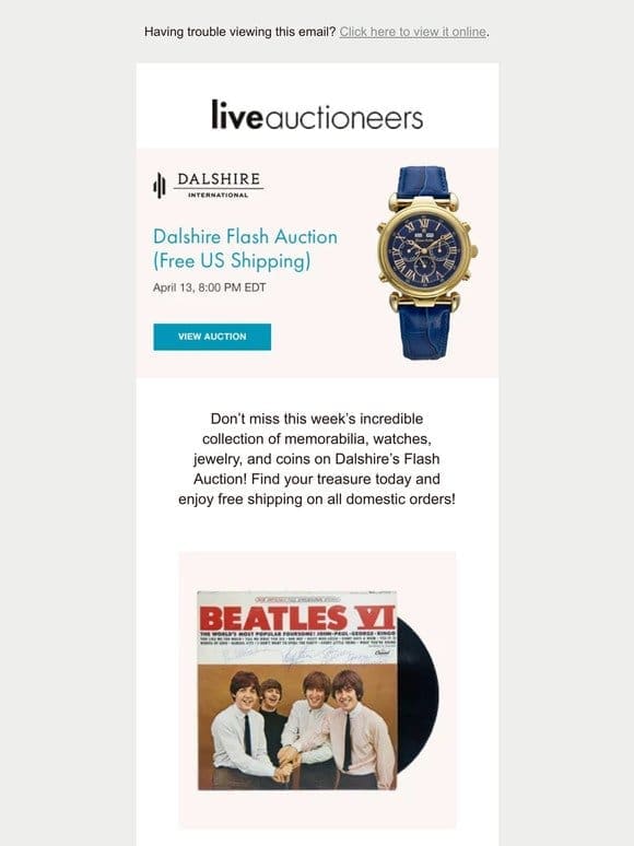 Dalshire International | Dalshire Flash Auction (Free US Shipping)