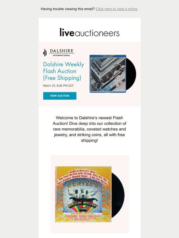 Dalshire International | Dalshire Weekly Flash Auction (Free Shipping)