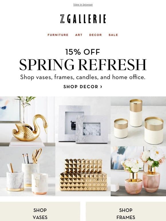 Decor Galore! 15% Off Spring Refresh Sale