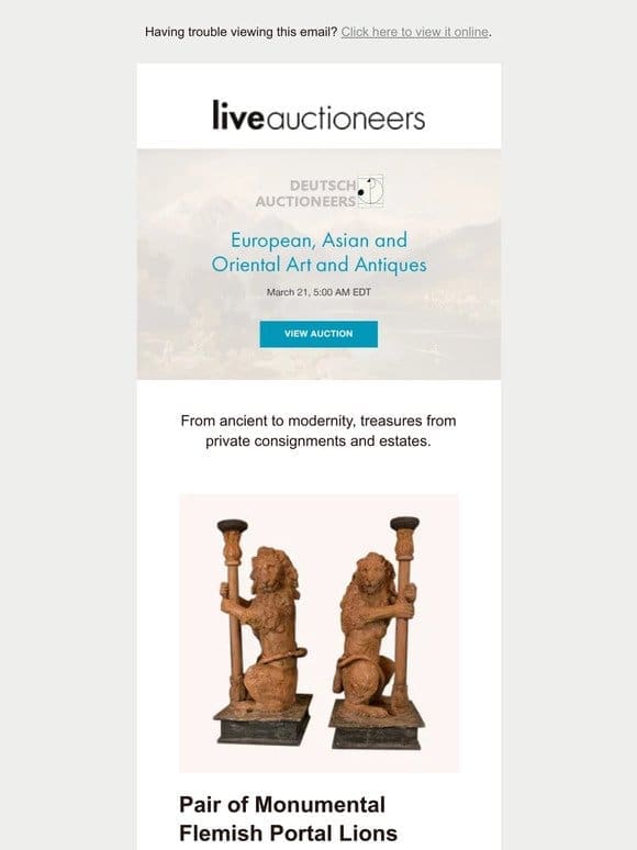 Deutsch Auctioneers | European， Asian and Oriental Art and Antiques