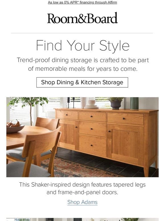 Dining storage to fit any style
