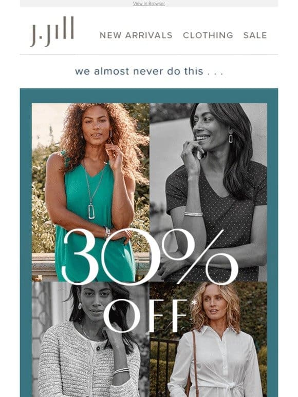 Don’t miss out! 30% off full-priced Wearever styles.