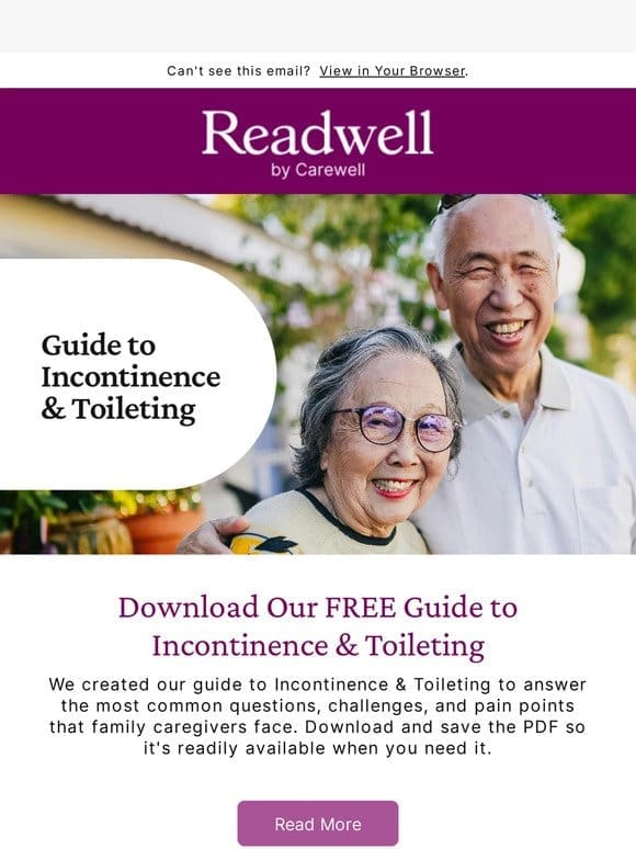 Download our guide to Incontinence & Toileting