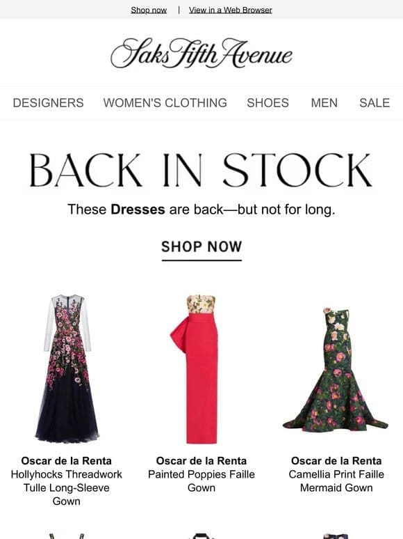 Dresses you’ll love are back in stock