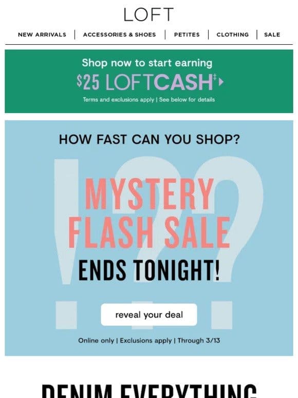 ENDS TODAY: Mystery Flash Sale