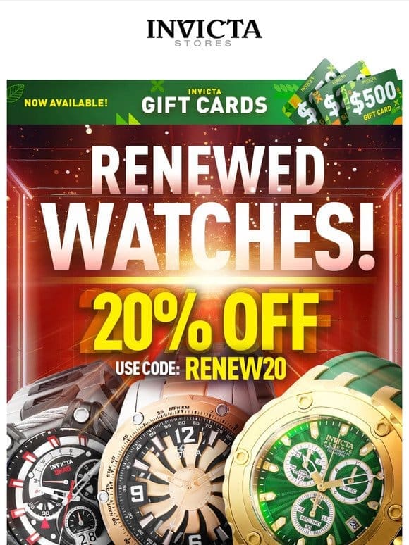 EXTRA 20% OFF Renewed Watches   Professionally Inspected & Restored