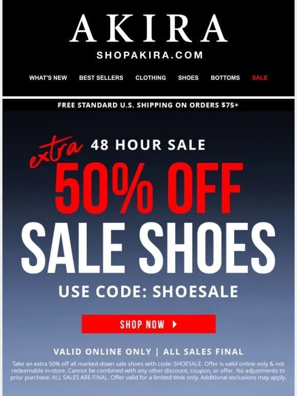 EXTRA 50% OFF