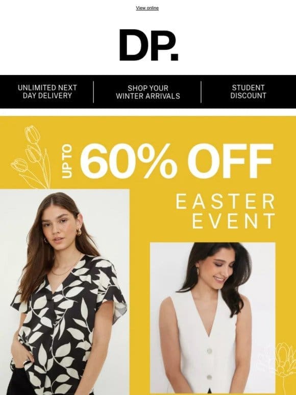 Easter event up to 60% off