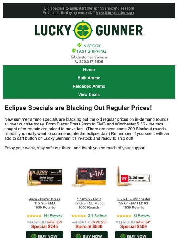 Eclipsing Regular Prices with Sweet Specials!