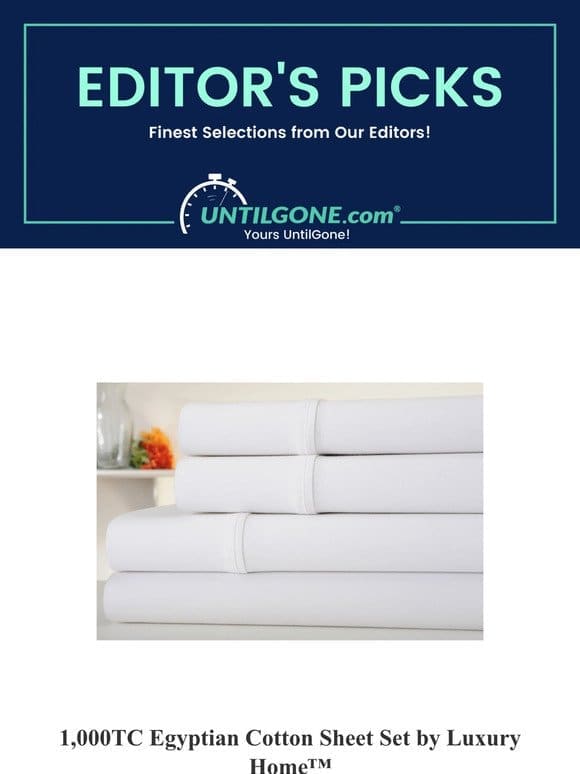 Editor’s Picks – 75% OFF 1，000TC Egyptian Cotton Sheet Set by Luxury Home™