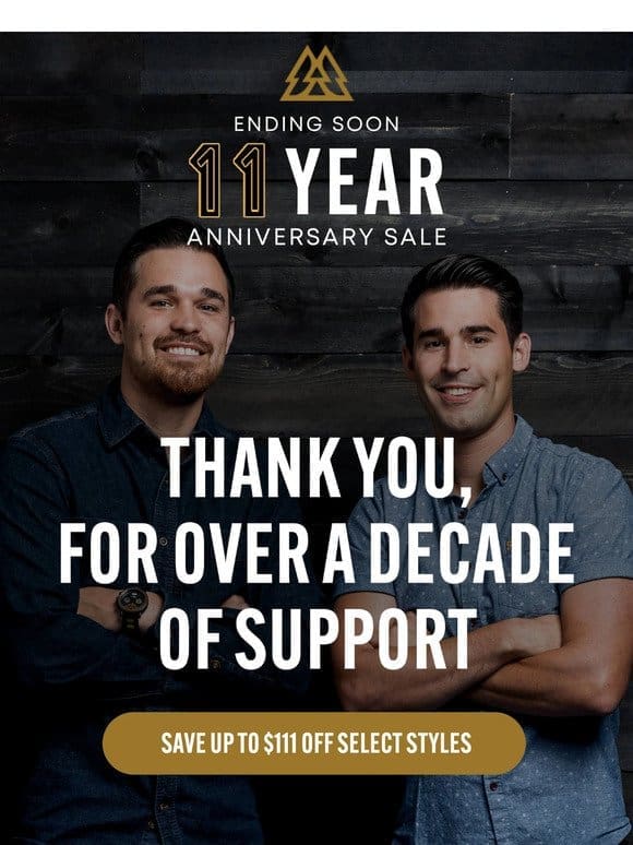 Ending Soon: 11 Year Anniversary Sale