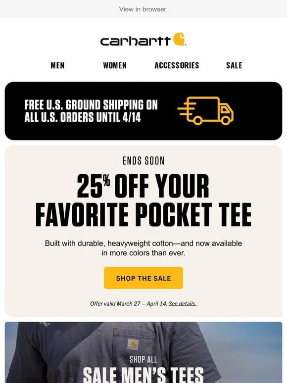 Ending Soon: 25% off K87 pocket tees plus free shipping