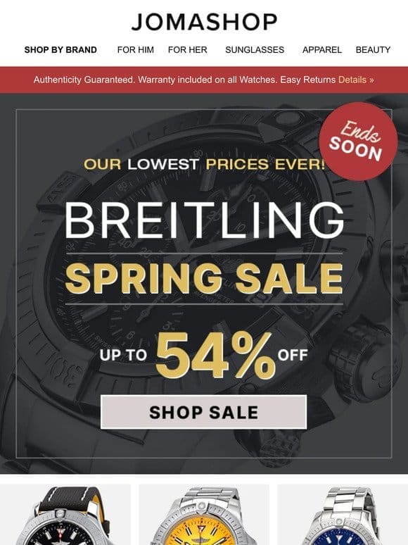 Ends Soon ⚫ BREITLING SALE: Up To 54% OFF