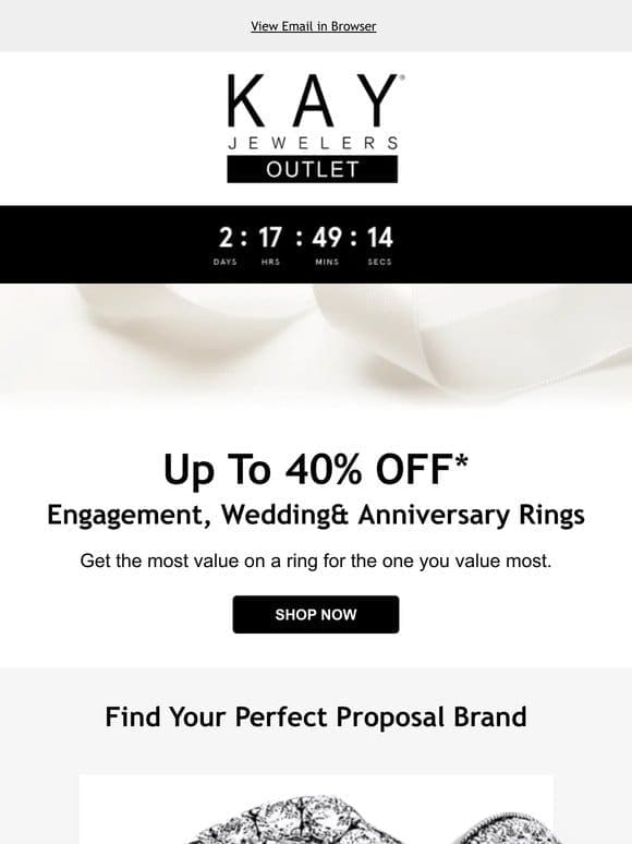 Enjoy Up to 40% OFF Engagement Rings