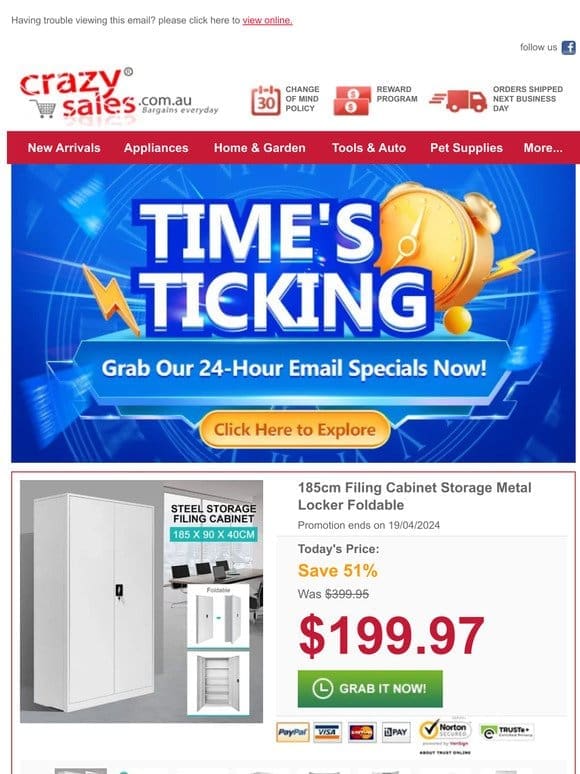 Epic Drop! Grab Your 185cm Filing Cabinet for Just $199.97!