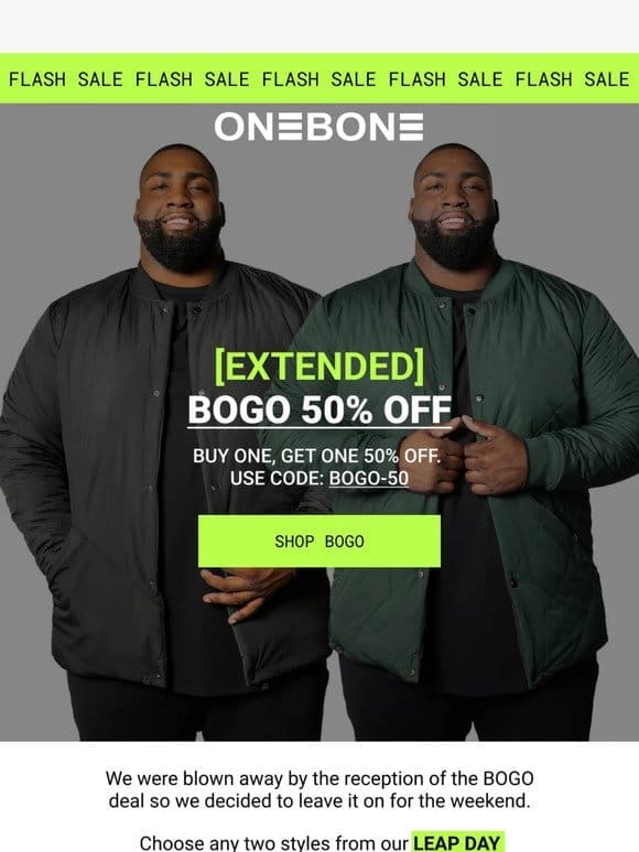 [Extended] BOGO 50% OFF