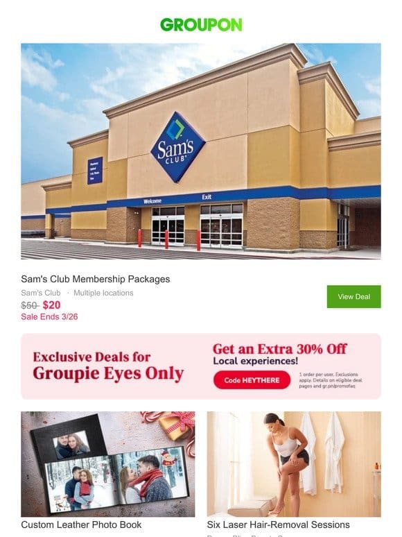 Extra $5 off?! $20 for a Sam’s Club Membership