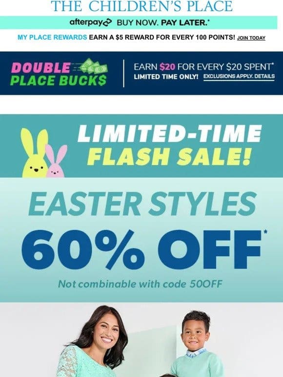 FINAL 2 DAYS: 60% OFF EASTER FLASH SALE