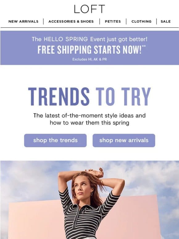 FREE SHIPPING STARTS NOW (!)
