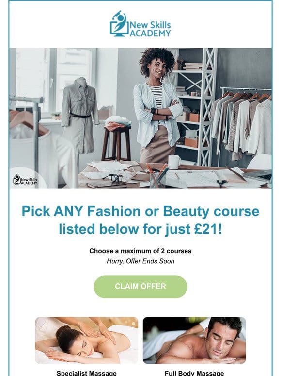 Fashion & beauty courses discounted to £21 – this weekend only!