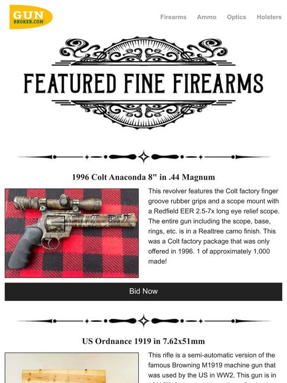 Featured Fine Firearm Auctions